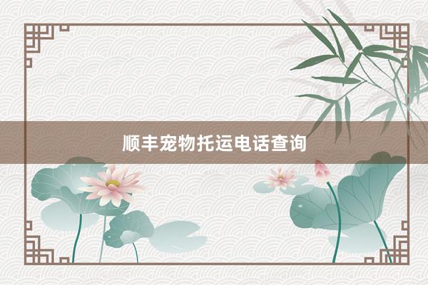 顺丰宠物托运电话查询