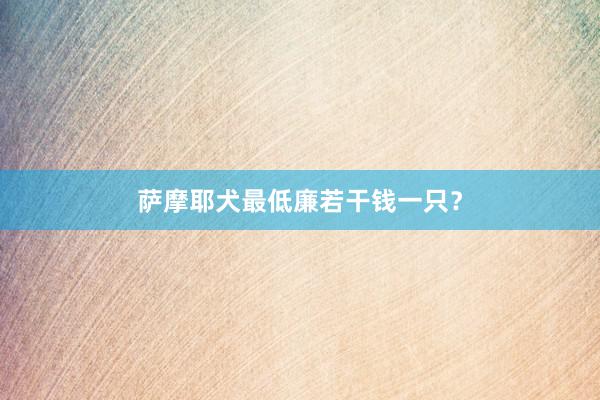 萨摩耶犬最低廉若干钱一只？