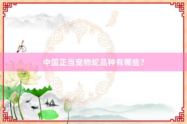 中国正当宠物蛇品种有哪些？