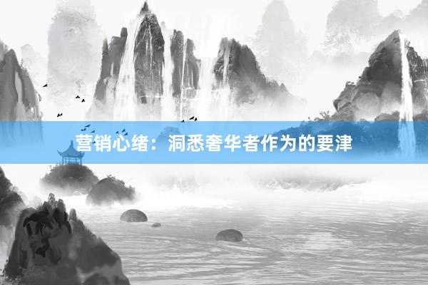 营销心绪：洞悉奢华者作为的要津